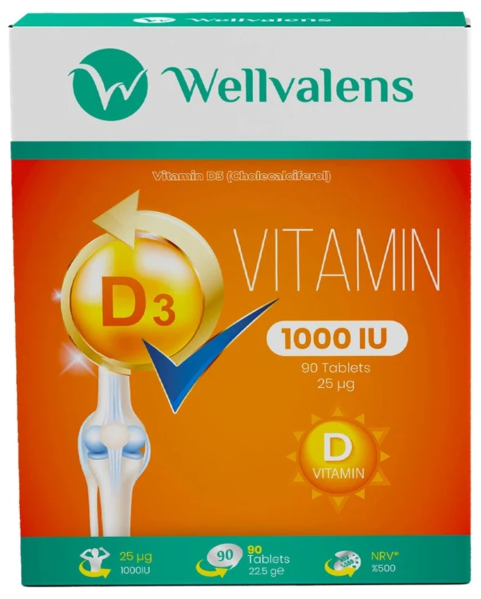 Wellvalens Vit. D3 1000 UI + Vit.A N90