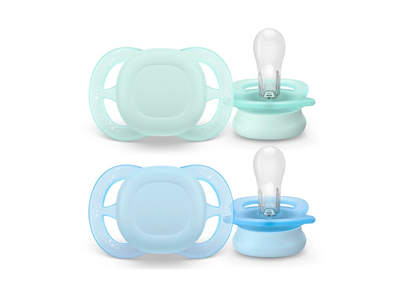 Philips Avent Ultra Start Suzete din silicon 0-2m albastru-verde 2 bu