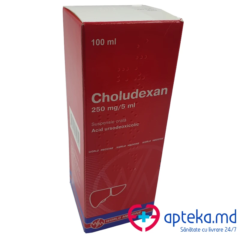 Choludexan 250 mg/5 ml / 100 ml suspensie orală
