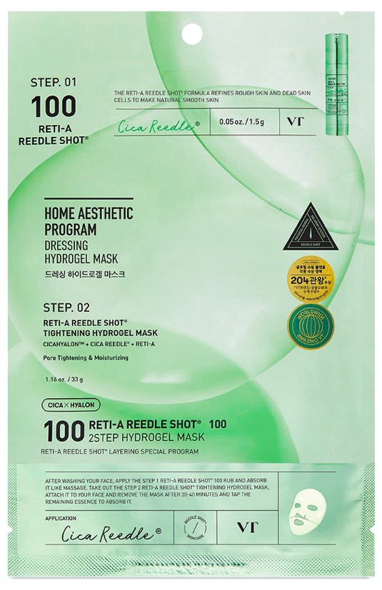 Masca din hidrogel cu microace Vt Cosmetics, Reti-A Reedle Shot 100 2 Step Hydrogel Mask