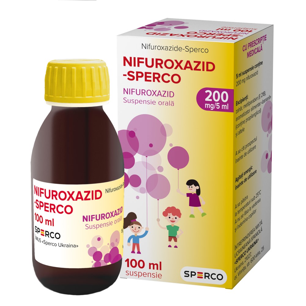 Nifuroxazid-Sperco 200 mg/5 ml / 100 ml suspensie orală