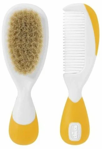 Set perie si pieptene Chicco pentru copii Galben