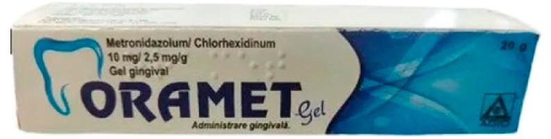 Oramet 10 mg + 2,5 mg/g / 20 g gel gingival