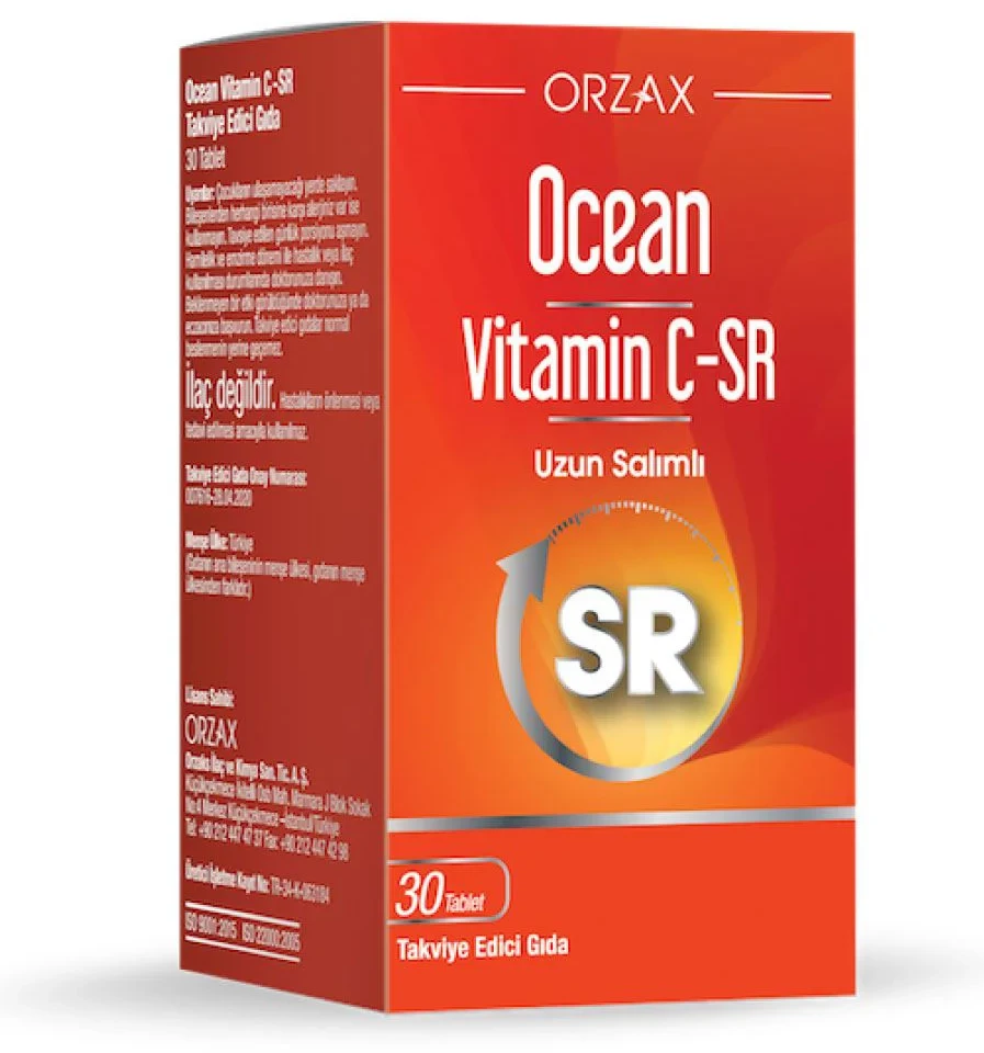 Bioslo Pharma Supliment alimentar Orzax Ocean Vitamina C-SR 500 mg, 30 comprimate