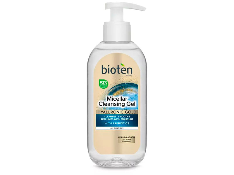 Sarantis BIOTEN Gel pentru curatare HYALURONIC GOLD 200ml Apă micelară 200 ml