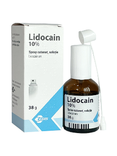Lidocain 4,6 mg/doză / 38 g spray cutanat, soluţie