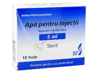 Apă pentru injecţii 5 ml solvent pentru uz parenteral