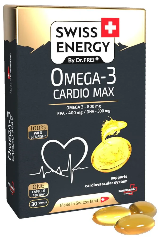 Capsule Swiss Energy Omega-3 Cardio Max, 30 buc.
