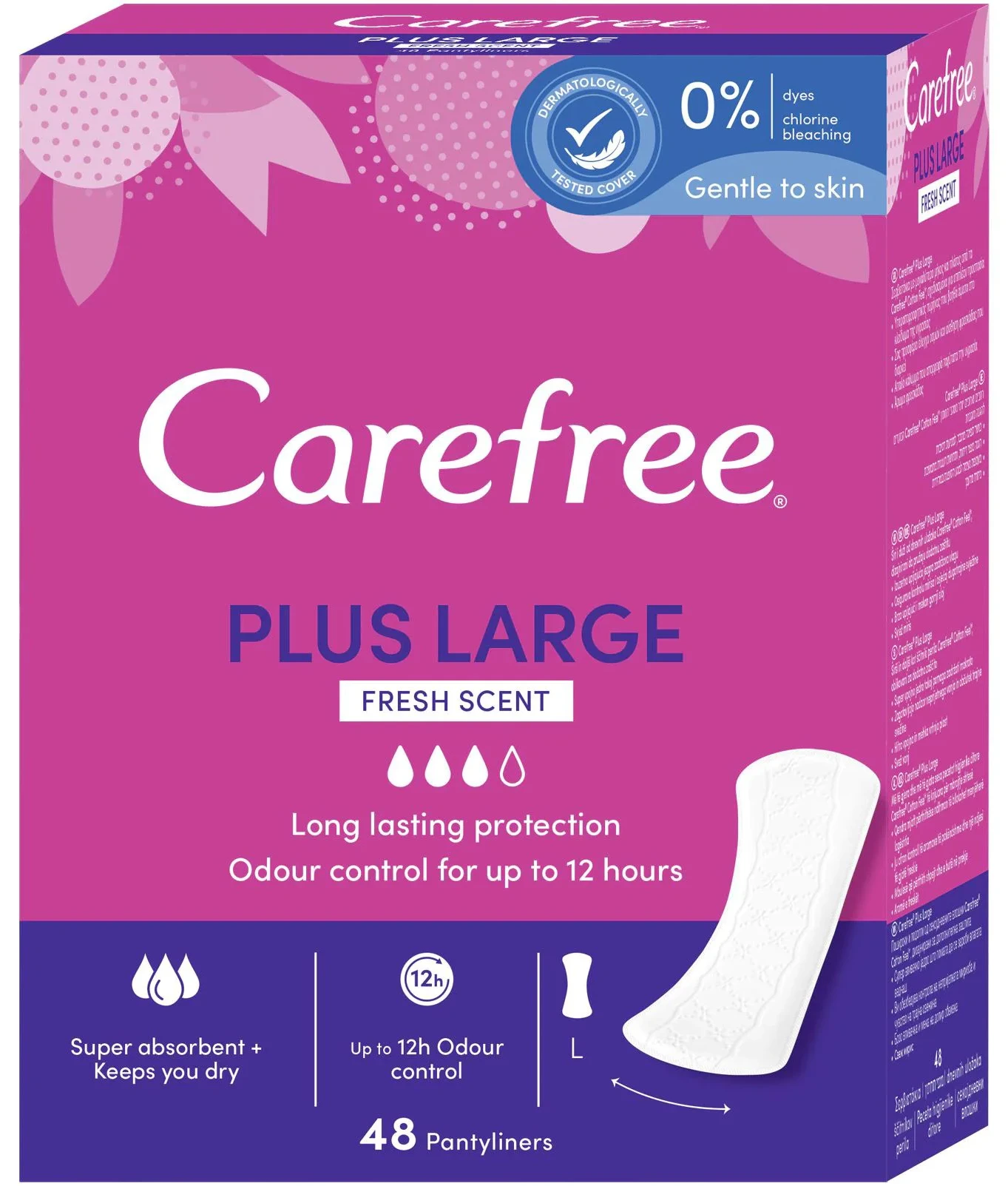 Absorbante parfumate Carefree Large Plus Fresh, 48 buc.