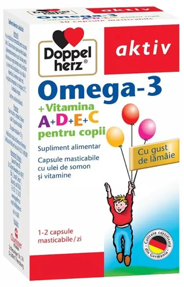 Supliment alimentar Doppelherz Aktiv Omega 3 + Vitamin A + D + E + C...