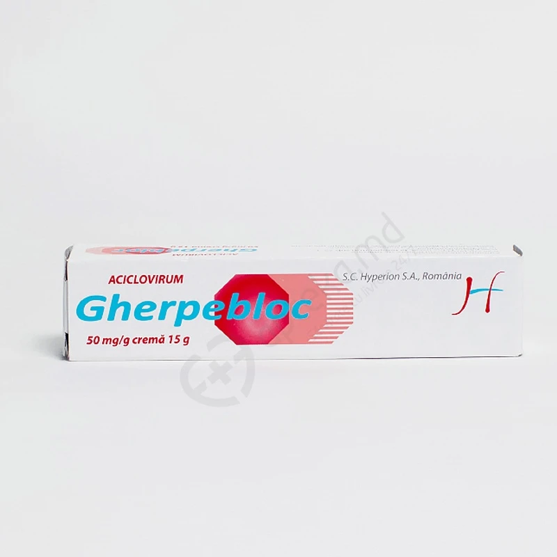 Gherpebloc 50 mg/g / 15 g cremă