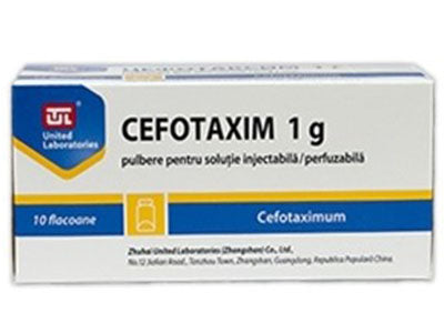 Cefotaxim 1 g pulbere pentru soluţie injectabilă/perfuzabilă