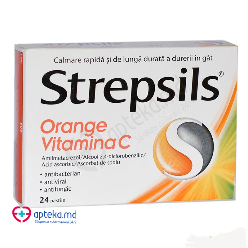 Strepsils Orange Vitamina C Combinatie pastile