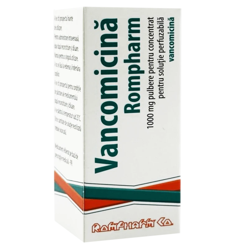 Vancomicină Rompharm 1000 mg pulbere pentru concentrat pentru soluţie perfuzabilă