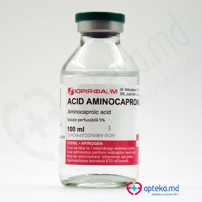 Acid aminocapronic 50 mg/ml / 100 ml soluţie perfuzabilă