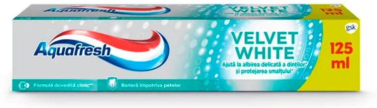 Pasta de dinti Aquafresh Velvet White, 125 ml
