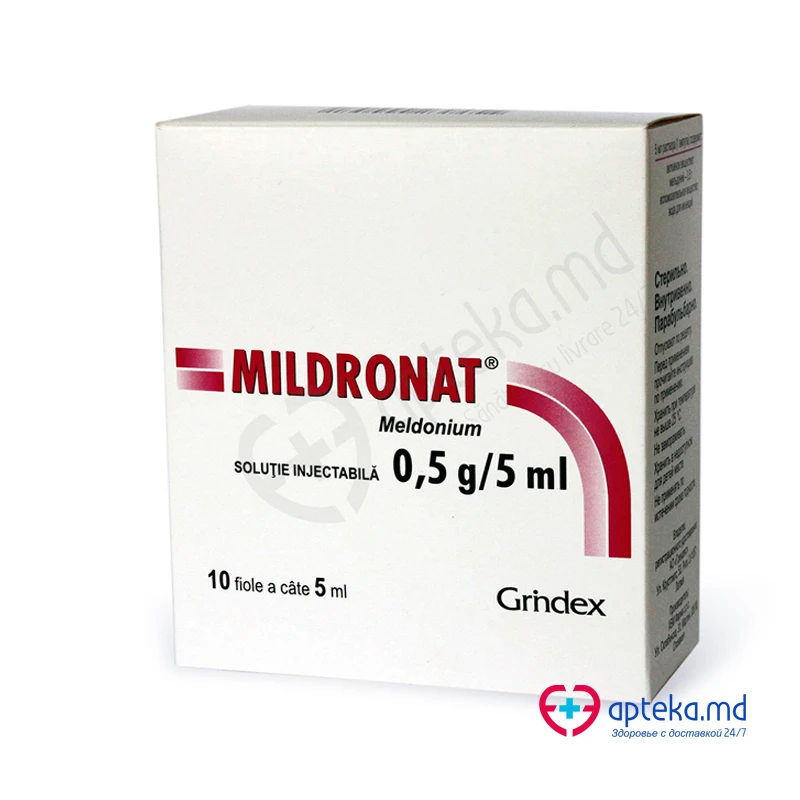 Mildronat 100 mg/ml / 5 ml soluţie injectabilă