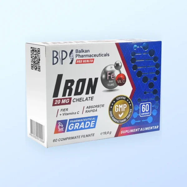 Iron Chelate BP (Fe + vit. C) 20 mg comprimate filmate N60