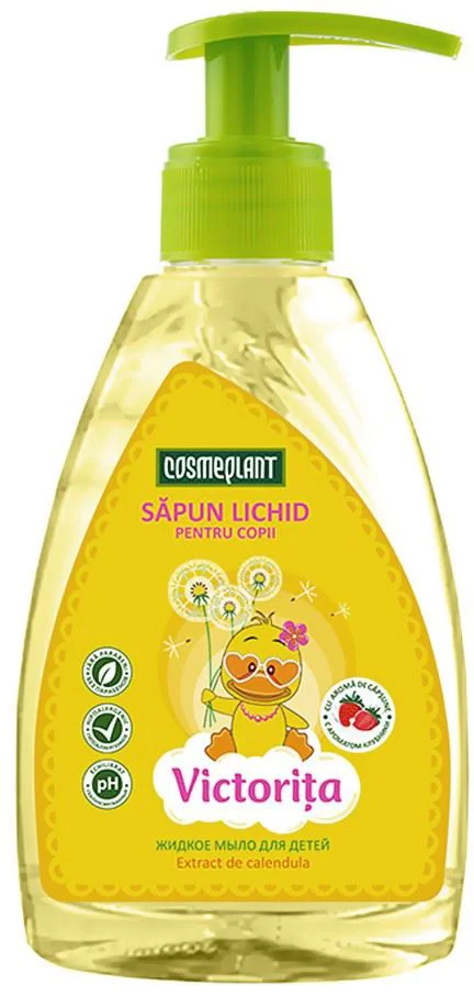 Sapun lichid pentru copii cu aroma de capsuni Cosmeplant Victorita, 300 ml
