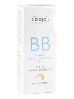 Ziaja BB cremă SPF15 piele grasă/combinată ton natural 50 ml
