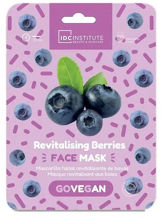 IDC Institute Восстанавливающая тканевая маска для лица с ягодами IDC Institute GoVegan Revitalising Berries Face Mask 23 g