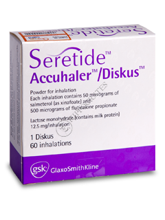 Seretide Diskus 50 mcg/500 mcg/doză / 60 doze pulbere de inhalat