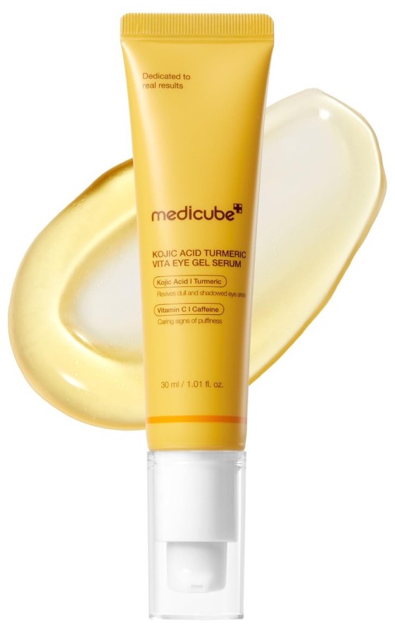 Ser-gel pentru zona din jurul ochilor cu efect de iluminare Medicube Kojic Acid Turmeric Vita Eye Gel Serum 30 ml