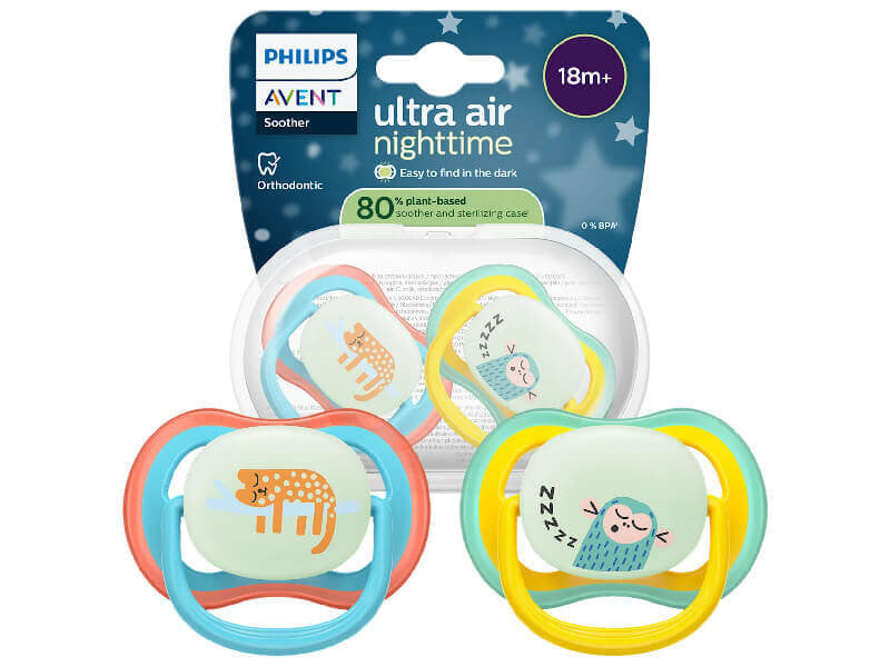 Philips Avent Ultra Air Nighttime Suzete din silicon18m +2 buc junga