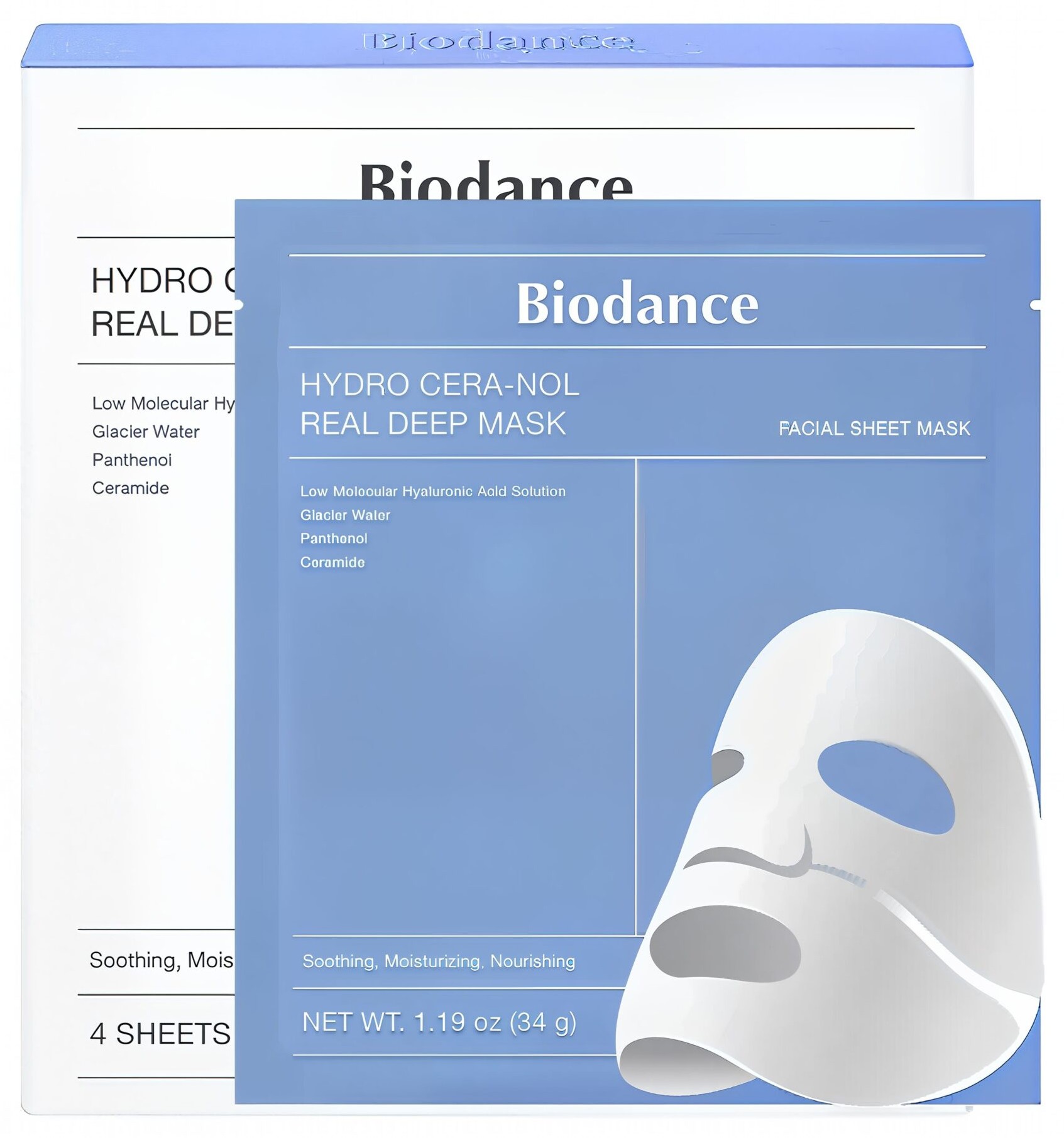 Гидрогелевая маска с гиалуроновой кислотой Biodance, Cera-nol Real Deep Mask, 34 gr.