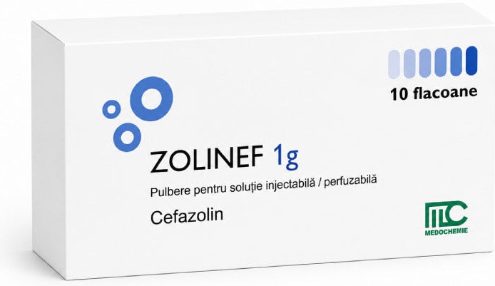 Zolinef 1 g pulbere pentru soluţie injectabilă/perfuzabilă