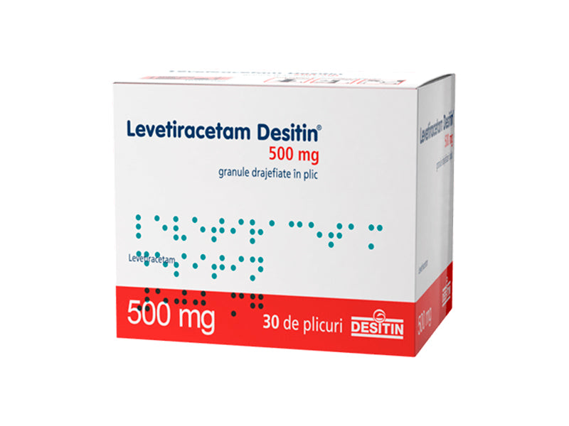 Levetiracetam Desitin 500 mg granule drajefiate în plic