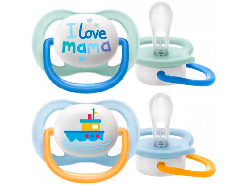 Philips Avent Ultra Air Happy Suzete din silicon Boy 0-6m 2 buc SCF08