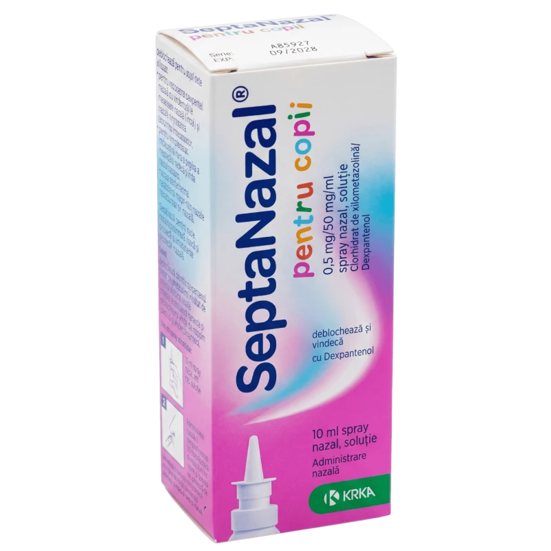 SeptaNazal pentru copii 0,5 mg/50 mg/ml / 10 ml spray nazal, soluţie