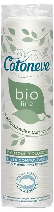 Discuri din bumbac Cotoneve BioLine, 60 buc.