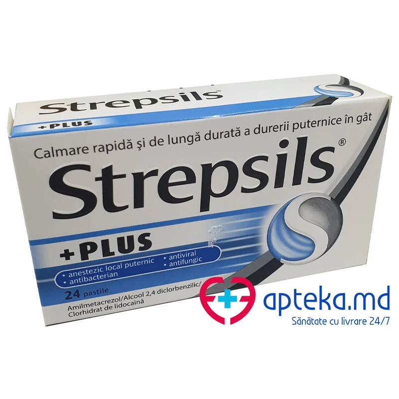 Strepsils Plus 1,2 mg/0,6 mg/10 mg pastile