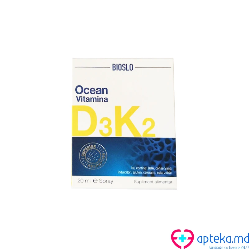 Bioslo Vit. D3/K2 400 UI + Vit.A 20 ml