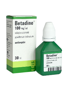 Betadine 100 mg/ml / 30 ml soluţie cutanată