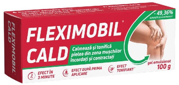 Fleximobil Hot (Cald) gel emulsionat 100 g — efect de încălzire