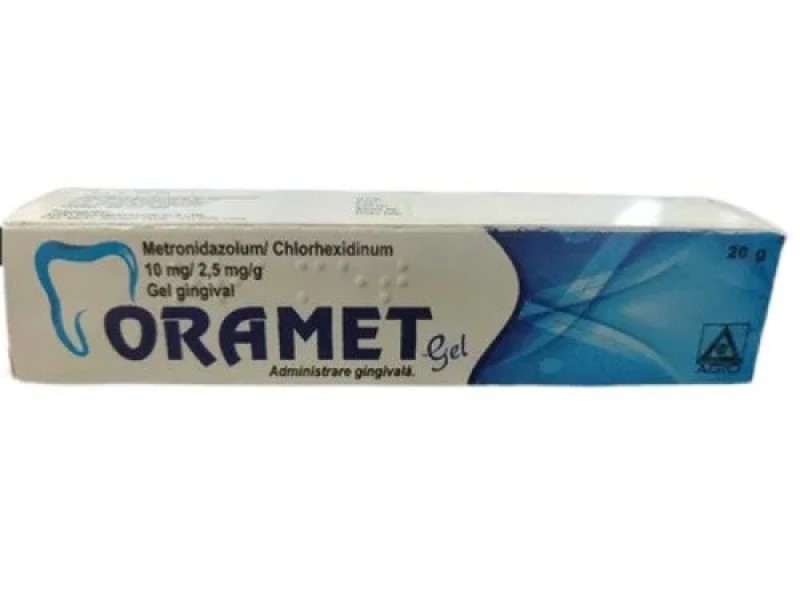 Oramet 10 mg + 2,5 mg/g / 20 g gel gingival