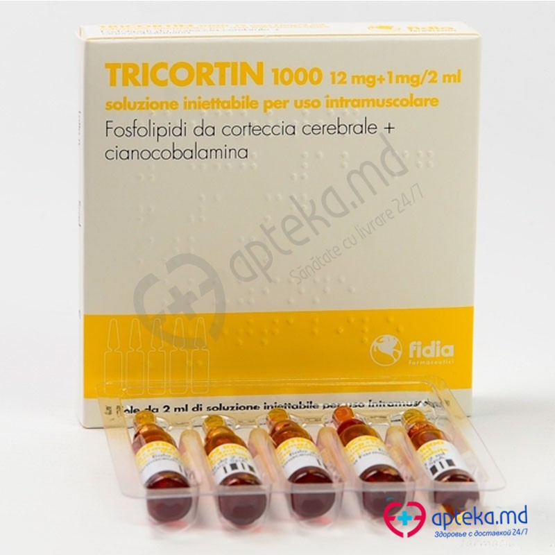 Tricortin 1000 12 mg/1 mg/2 ml soluţie injectabilă