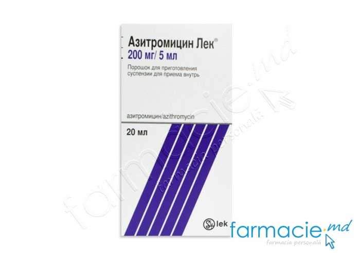 Azithromycin Lek 200 mg/5 ml / 20 ml pulbere pentru suspensie orală
