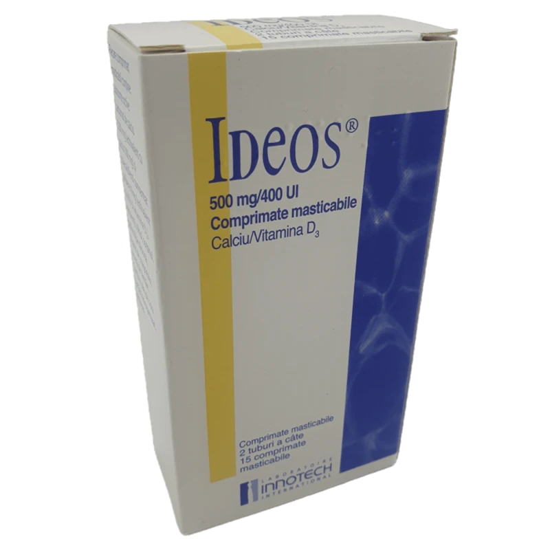 Ideos 500 mg/400 UI comprimate masticabile