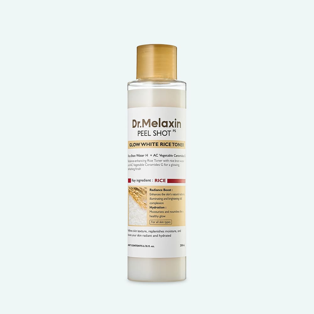 Toner iluminator cu orez alb Dr.Melaxin Peel Shot Glow White Rice Toner 200ml
