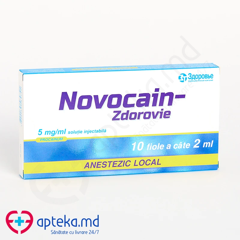 Novocain-Zdorovie 5 mg/ml / 2 ml soluţie injectabilă