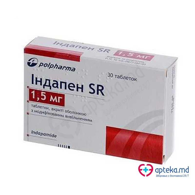 Indapen SR 1,5 mg comprimate cu eliberare prelungită