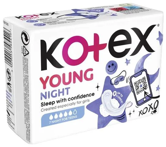 Absorbante Kotex Young Night, 7 buc.