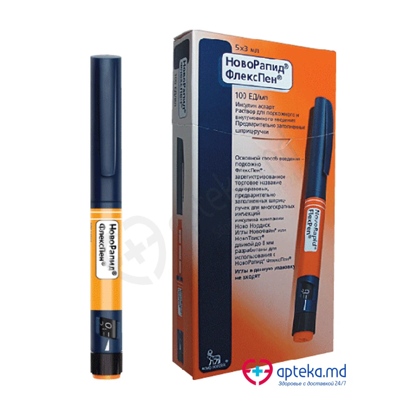 NovoRapid FlexPen 100 UA/ml / 3 ml soluţie injectabilă în stilou injector preumplut