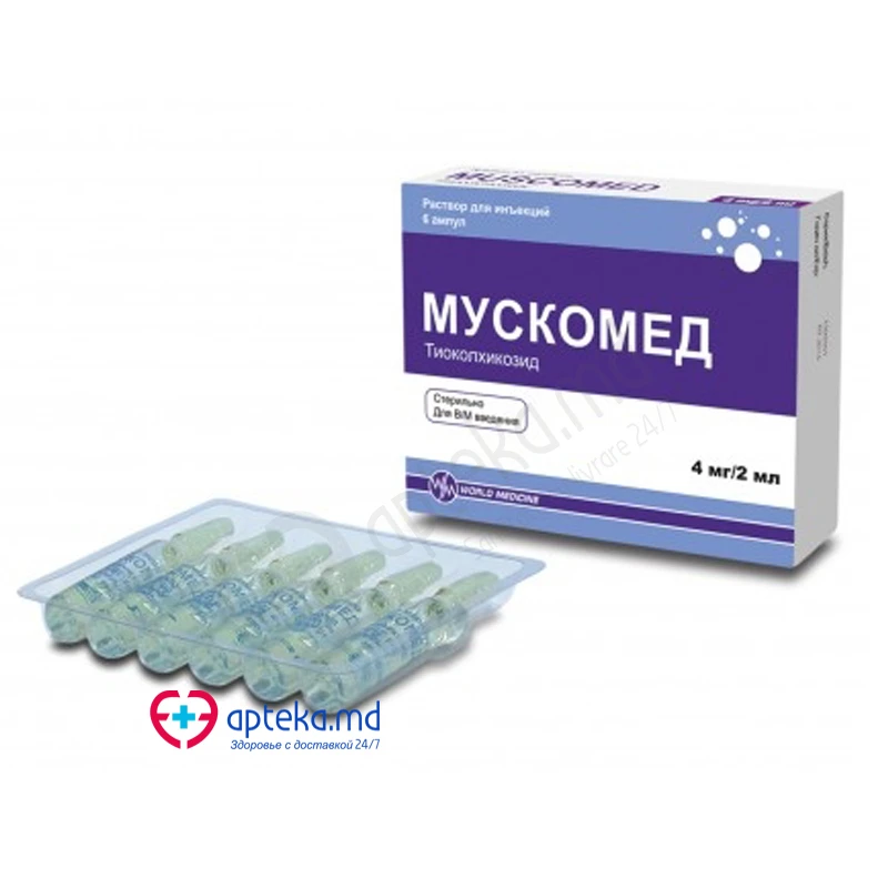 Muscomed 4 mg/2 ml soluţie injectabilă