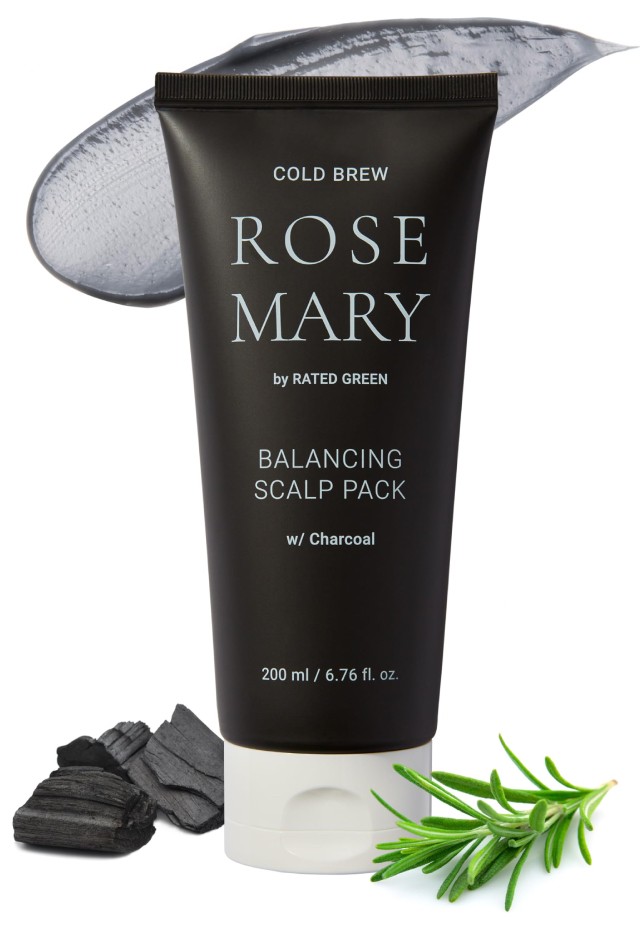 Mască cu cărbune și Rozmarin pentru scalp gras Rated Green Cold Brew Rosemary Balancing Scalp Pack w/Charcoal 200ml