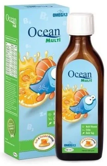 Bioslo Pharma Sirop Orzax Ocean Omega3 Multi (ulei de peste+multivitamine+Zn), 150 ml